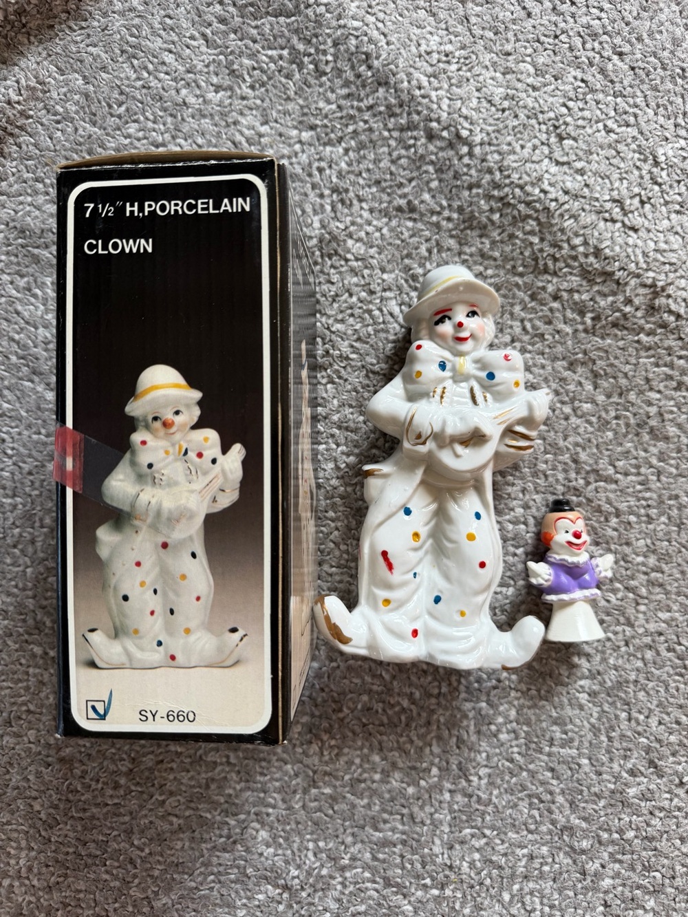 Vintage Sophia Ann Porcelain Clown Figurine with Original Box